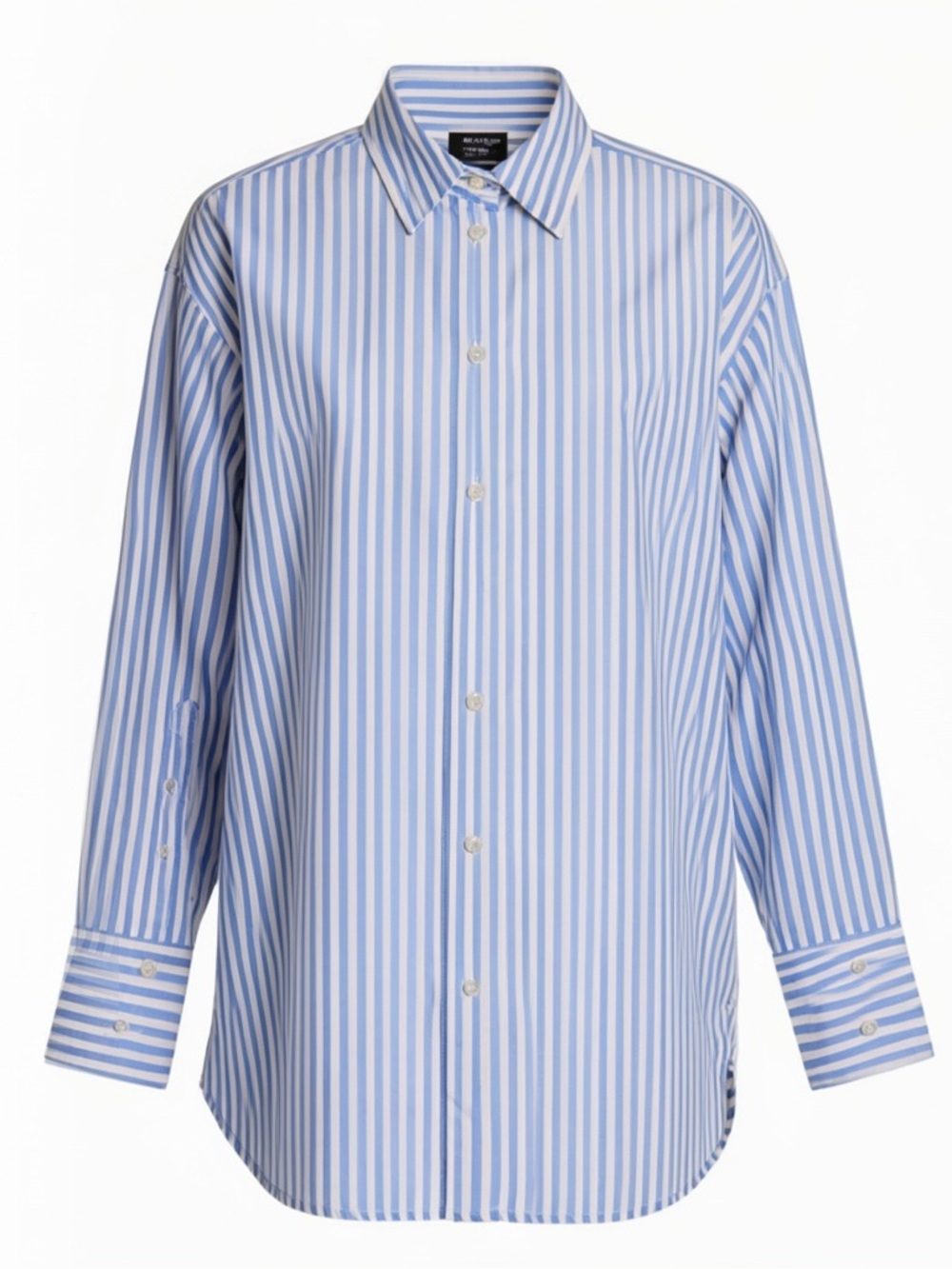 Zara Light Blue and White Vertical Stripe Dress Shirt